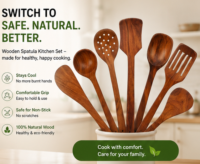 Wooden Spatula Kitchen Set